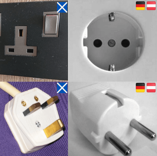 Stecker und Steckdosen in Schottland und Deutschland im Vergleich